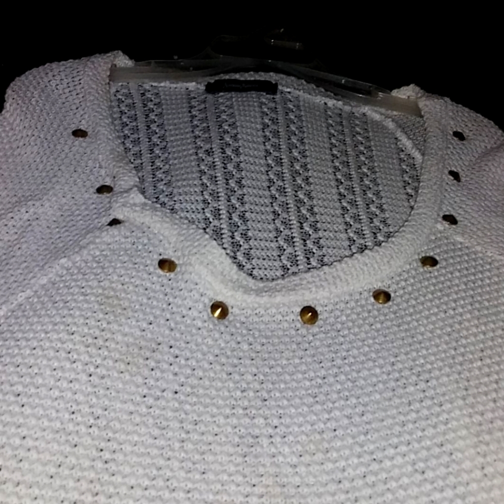 Neiman marcus white mesh like very light sweater